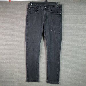 Levis 511 Mens Size W34 L32 Black Slim Fit Denim Jeans Original Riveted Label